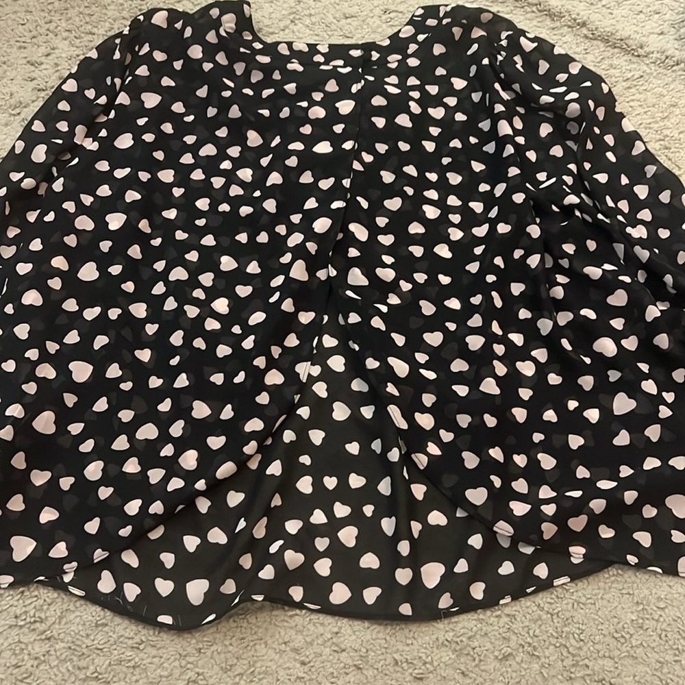 NY&CO Black and Pink Heart Patterned Top - Picture 4 of 7